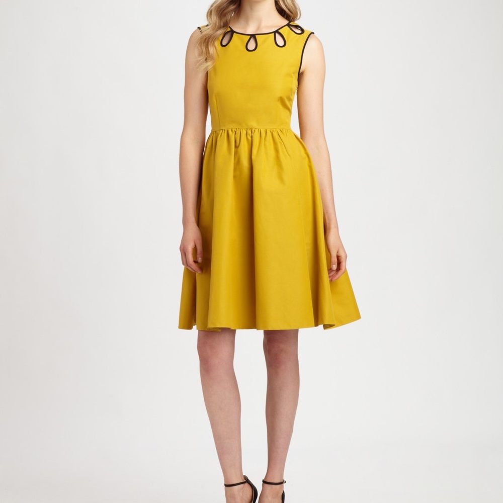 Kate Spade Mustard Dress with Black Accents
